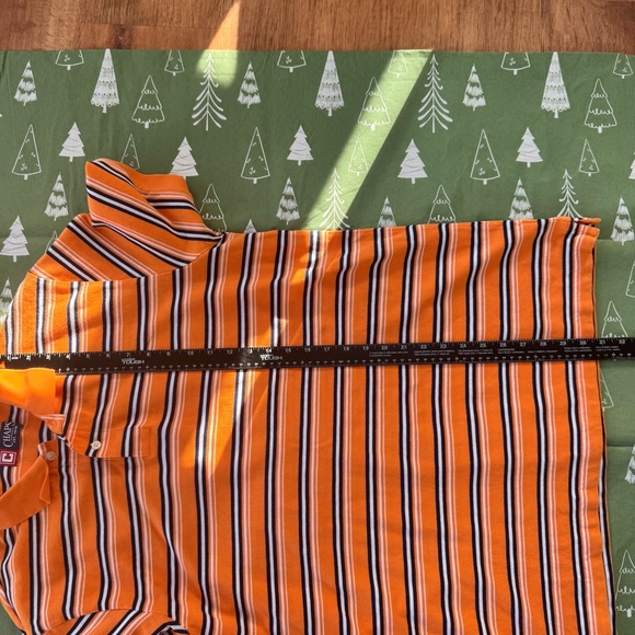 CHAPS By Ralph Lauren Men's XL Orange Blue White Striped Polo Shirt Cotton NWOT - Picture 10 of 10